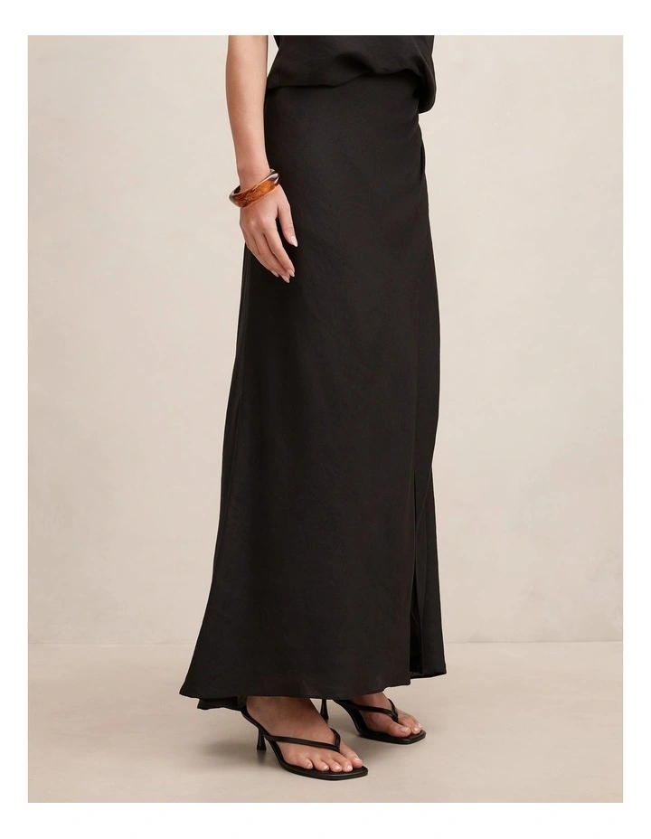 Mila Wrap Maxi Skirt in Black image 3