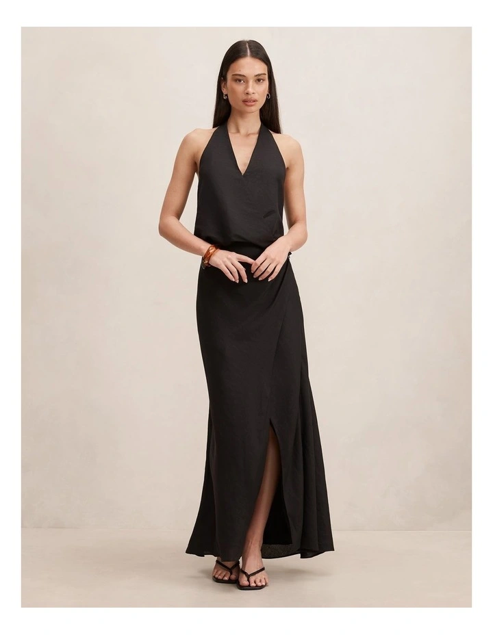 Mila Wrap Maxi Skirt in Black image 5