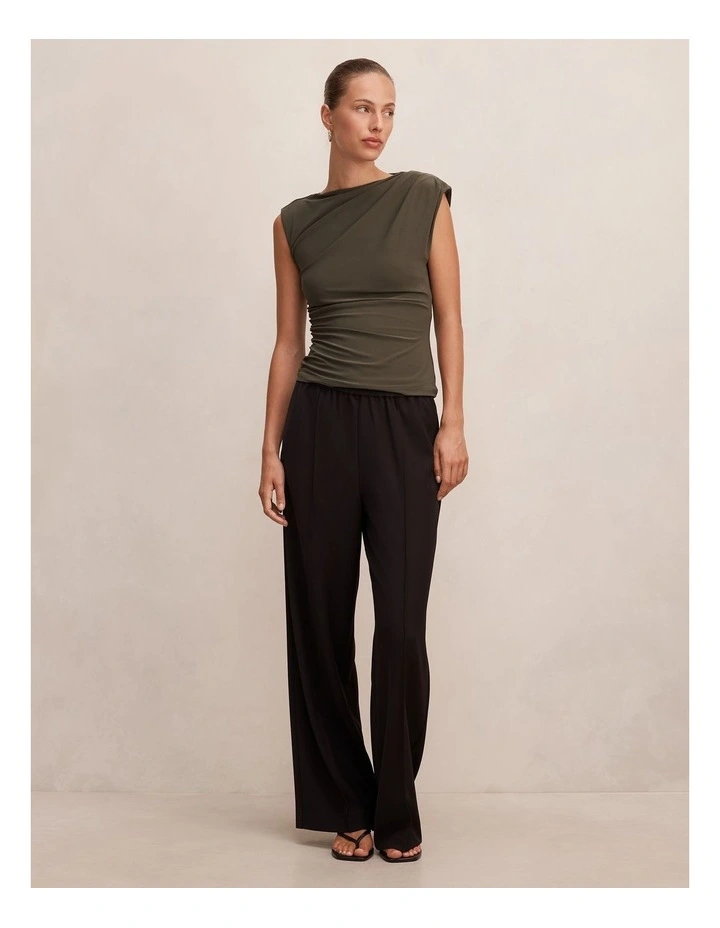 Alyssa Elastic Waist Pants in Black image 5