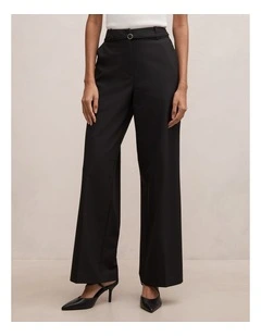 Kyla Belted Straight Leg Pants in Black