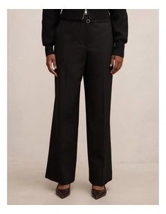 Kyla Belted Straight Leg Pants in Black
