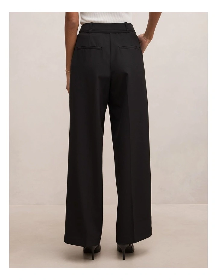 Kyla Belted Straight Leg Pants in Black image 2