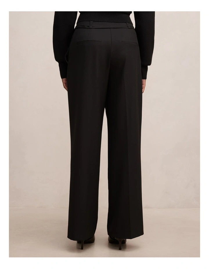 Kyla Belted Straight Leg Pants in Black image 2