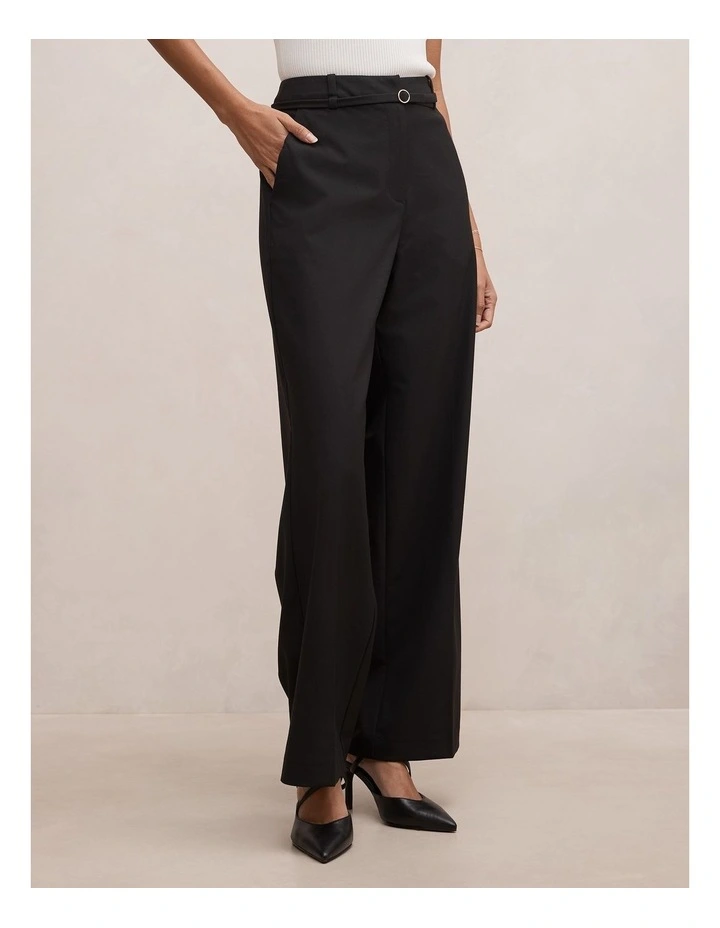 Kyla Belted Straight Leg Pants in Black image 3