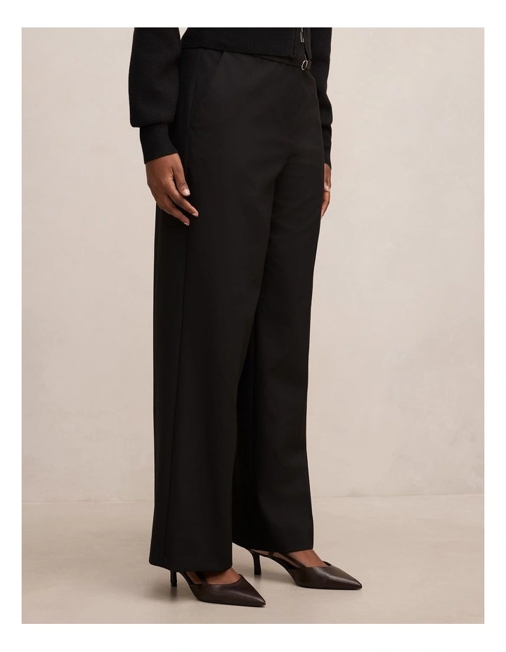 Kyla Belted Straight Leg Pants in Black image 3