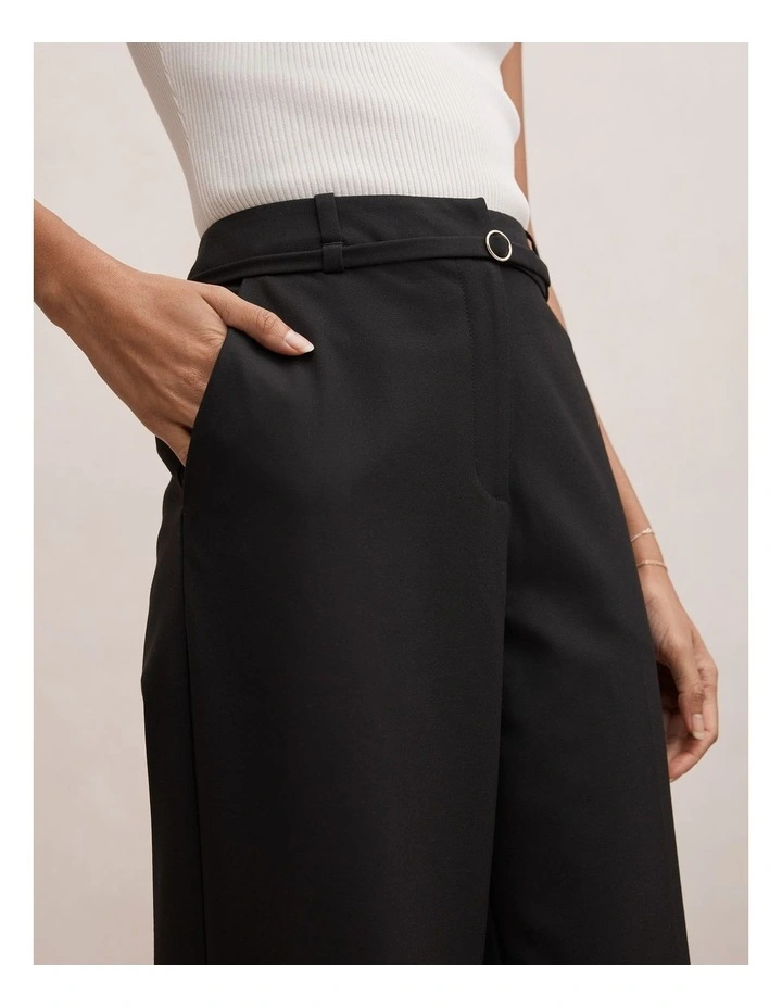 Kyla Belted Straight Leg Pants in Black image 4