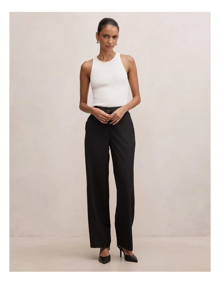 Kyla Belted Straight Leg Pants in Black image 5
