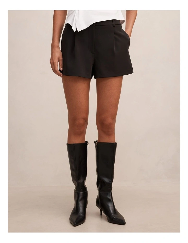 Rita Pleated Shorts in Black image 1