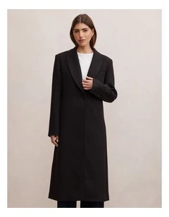 Bri Minimalist Blazer Coat in Black