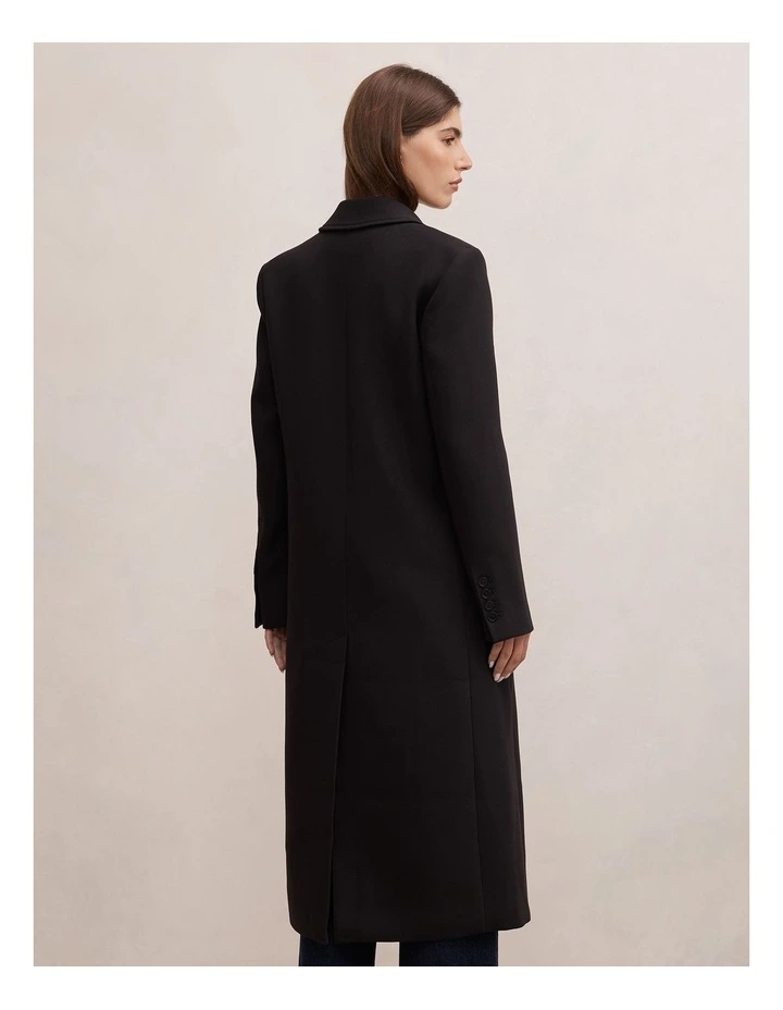 Bri Minimalist Blazer Coat in Black image 2