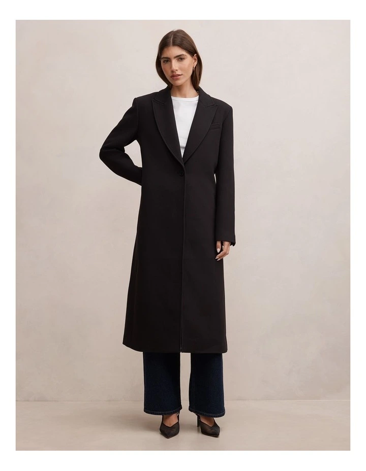 Bri Minimalist Blazer Coat in Black image 5