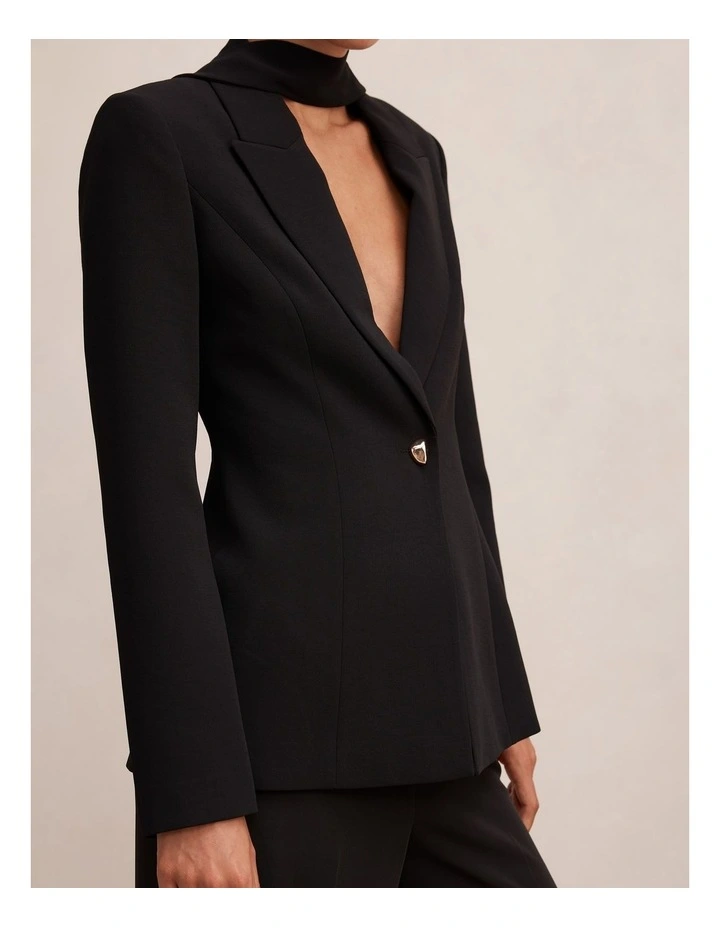 Sasha Scarf Blazer in Black image 4