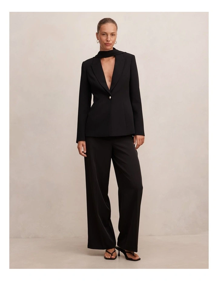 Sasha Scarf Blazer in Black image 5