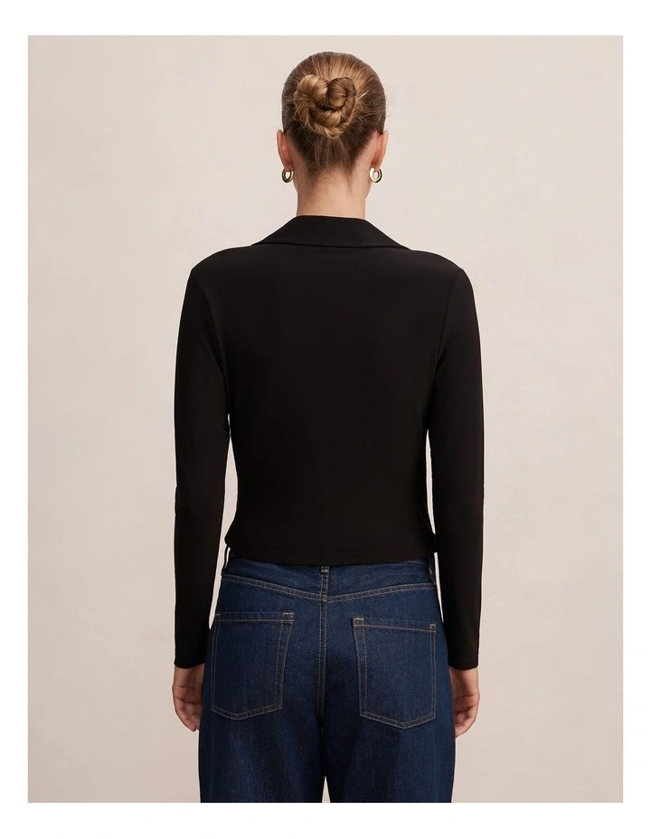 Sabine Hardware Wrap Top in Black image 2