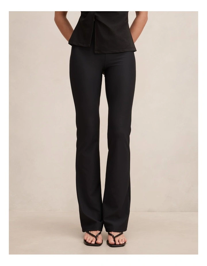 Reagan Ribbed Flared Pants in Black image 1