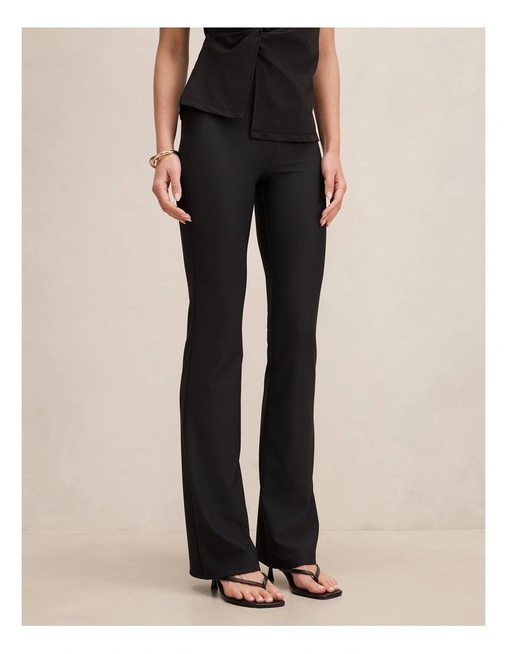 Reagan Ribbed Flared Pants in Black image 3