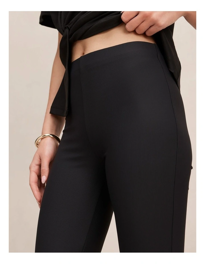 Reagan Ribbed Flared Pants in Black image 4