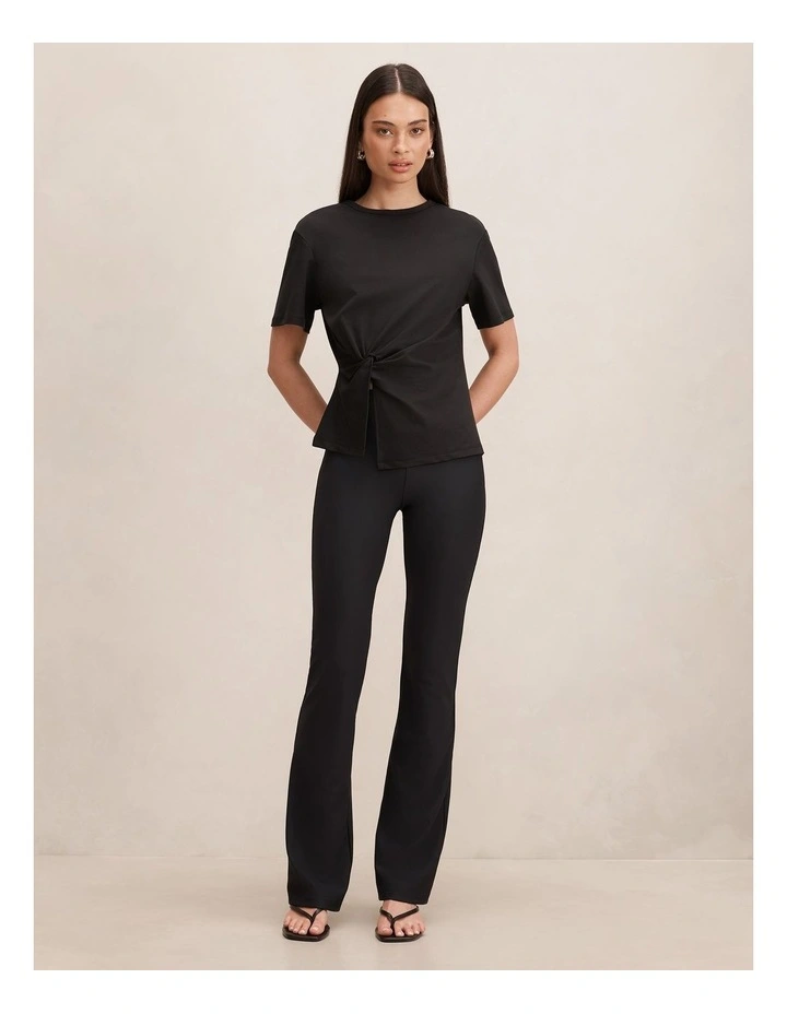 Reagan Ribbed Flared Pants in Black image 5
