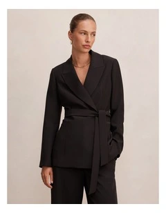 Bella Belted Blazer in Black