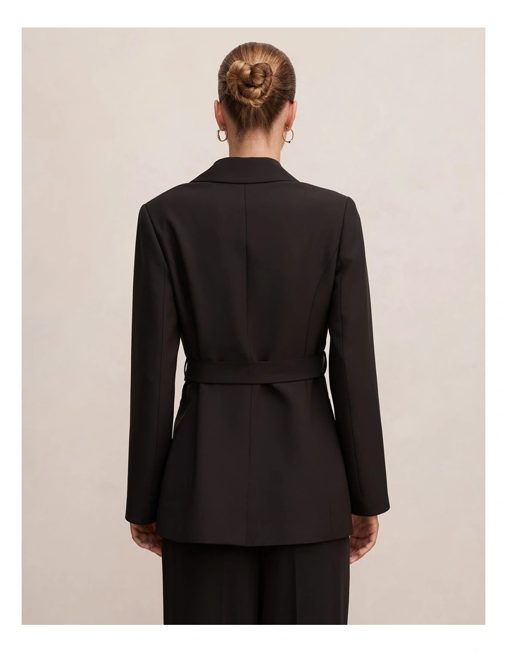 Bella Belted Blazer in Black image 2
