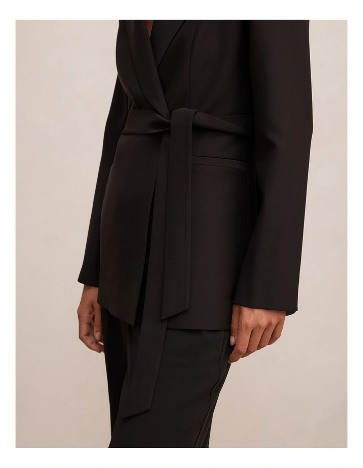 Bella Belted Blazer in Black image 4