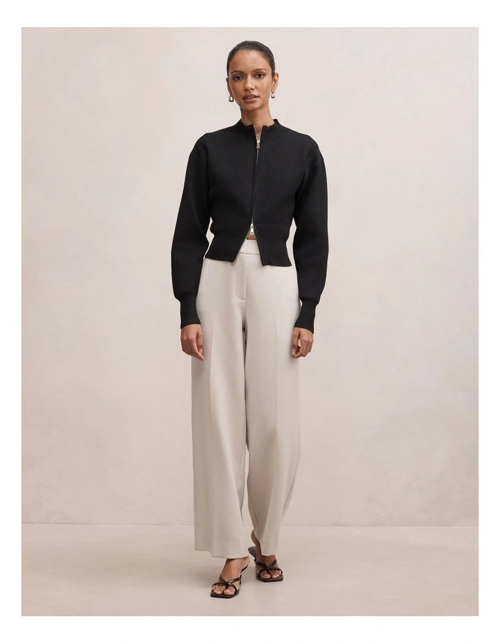 Hanna Zip Knitted Jacket in Black image 5