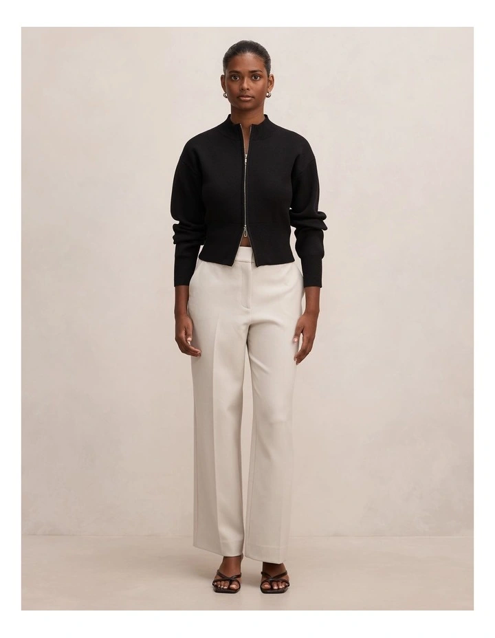 Hanna Zip Knitted Jacket in Black image 5