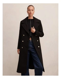 Mila Military Coat in Black
