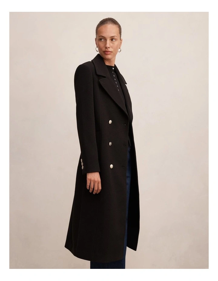 Mila Military Coat in Black image 3