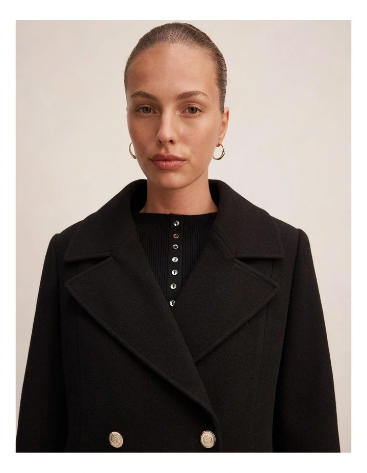 Mila Military Coat in Black image 4