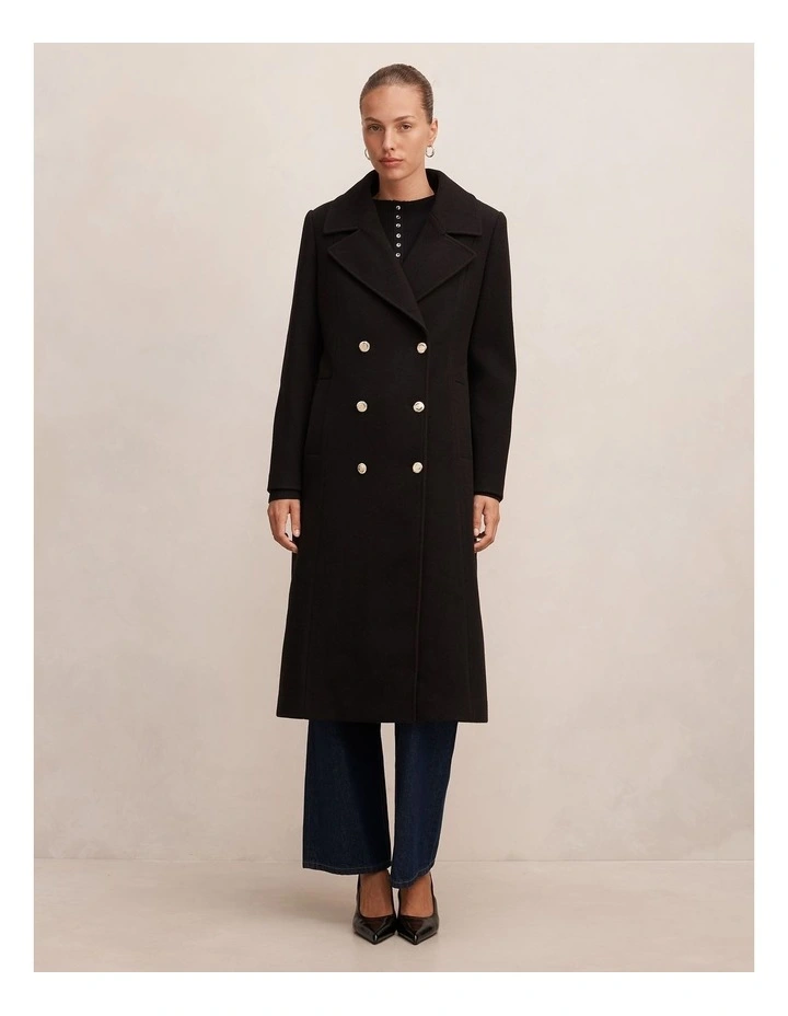 Mila Military Coat in Black image 5
