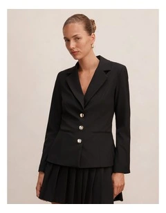 Lenora 2-in-1 Blazer Mini Dress in Black