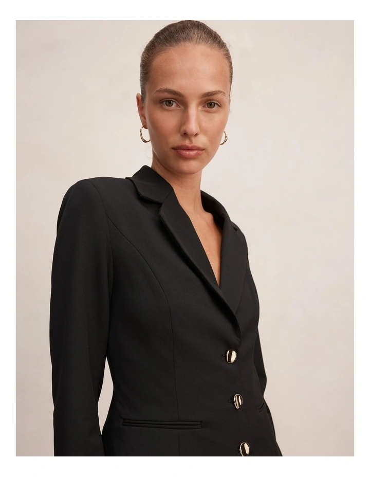 Lenora 2-in-1 Blazer Mini Dress in Black image 4