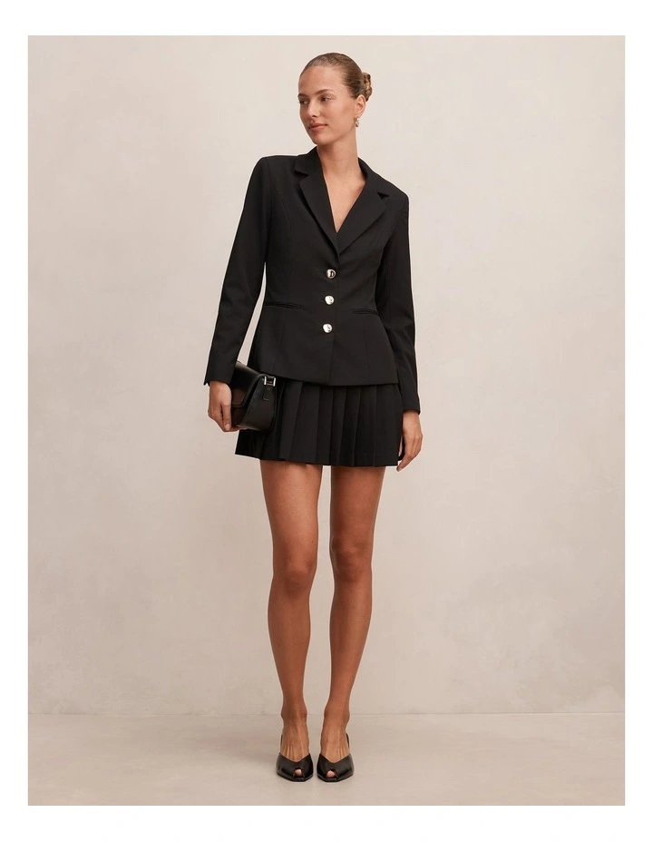 Lenora 2-in-1 Blazer Mini Dress in Black image 5