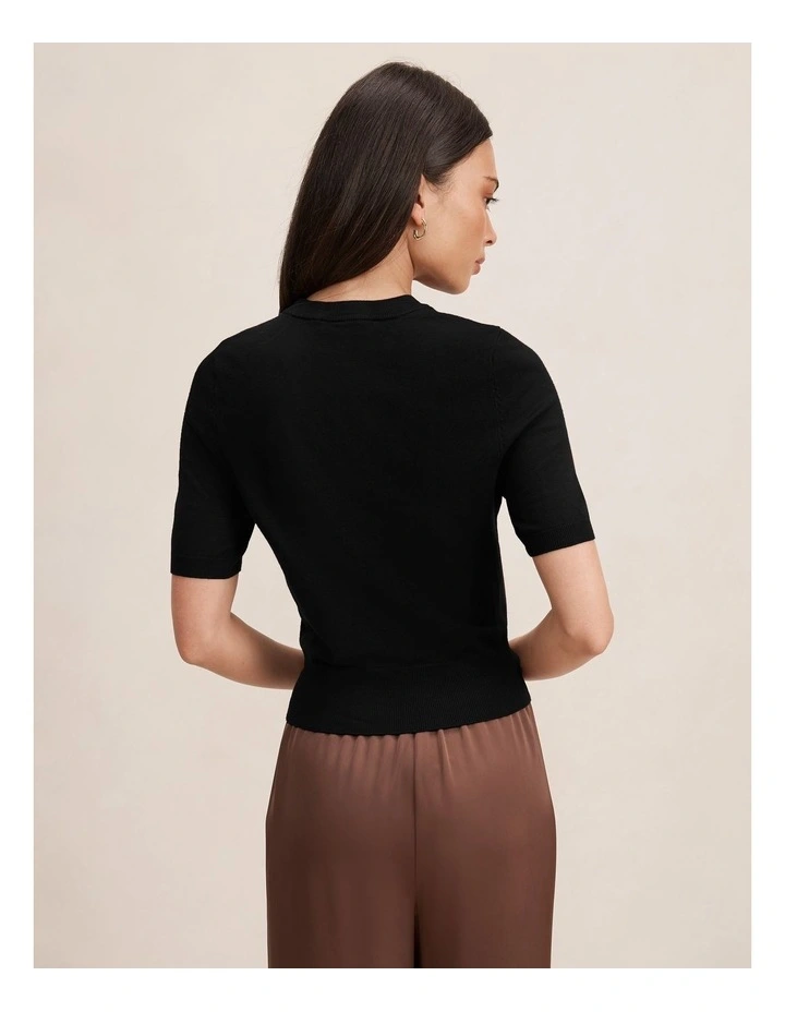Maisie Short Sleeves T-shirt in Black image 2
