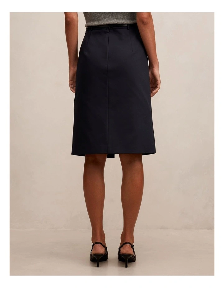 Lucy Belted Pencil Skirt in Navy image 2