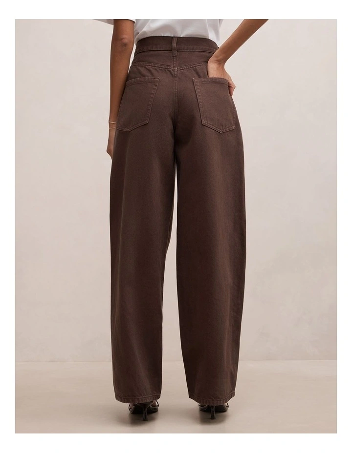 Gia High Rise Wide Leg Jeans in Brown image 2