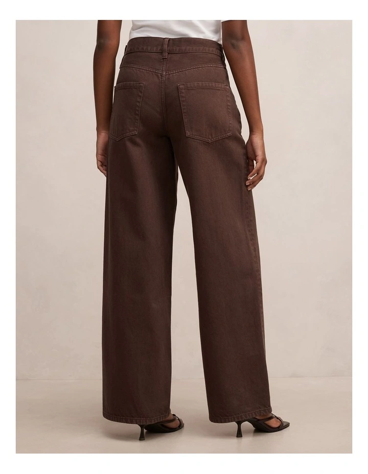 Gia High Rise Wide Leg Jeans in Brown image 2