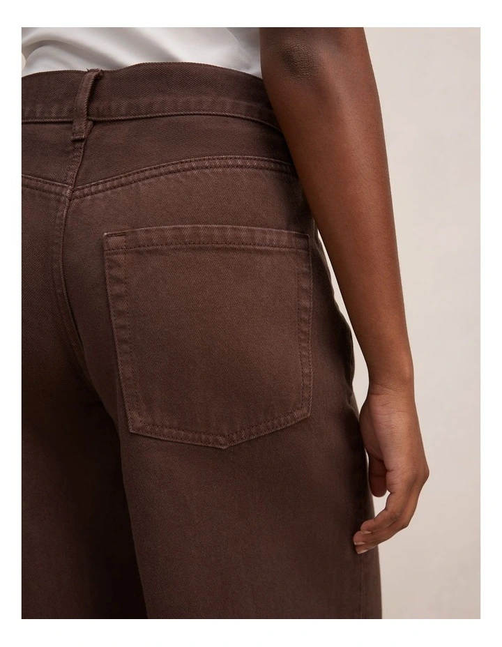 Gia High Rise Wide Leg Jeans in Brown image 4