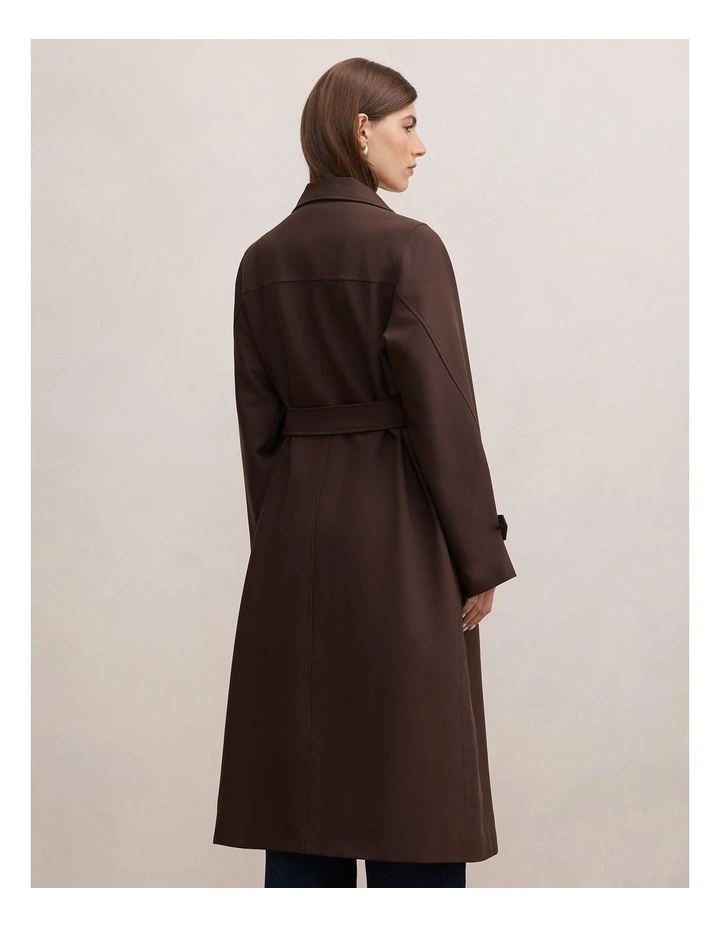 Florence Funnel Neck Trench Coat in Brown image 2