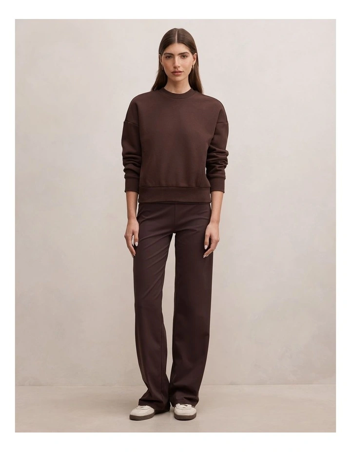 Winnie Fleece Crew Neck Sweater in Brown image 5