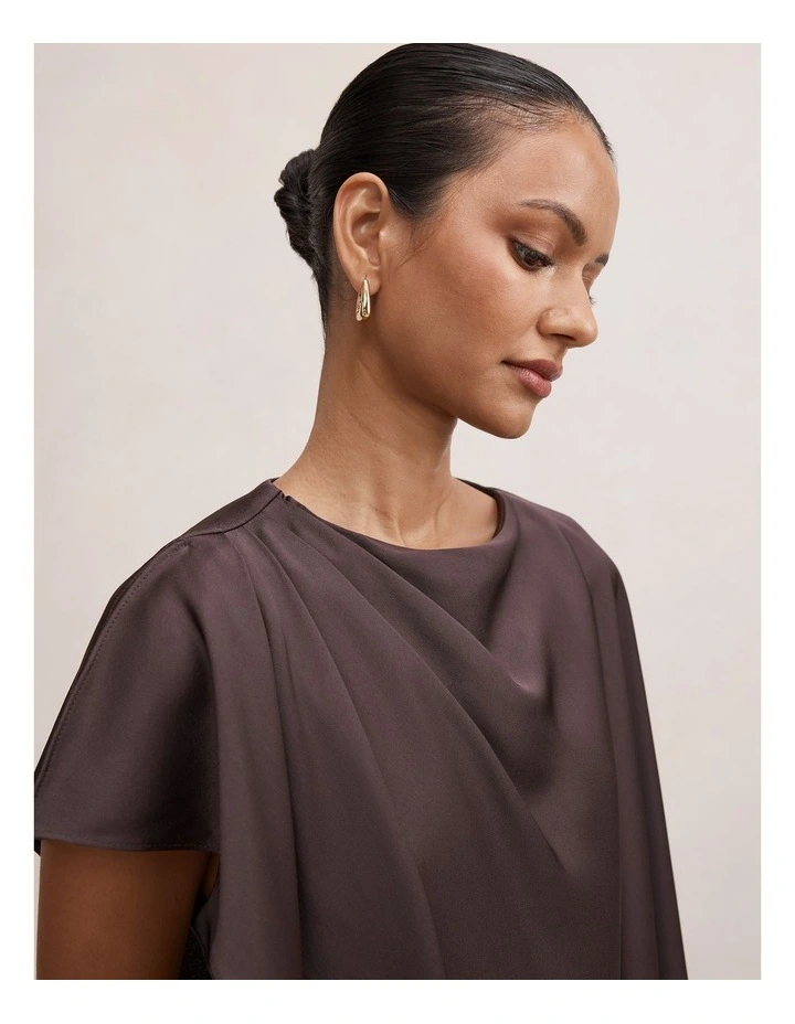 Zinnia Cape Maxi Dress in Warm Chocolate image 4