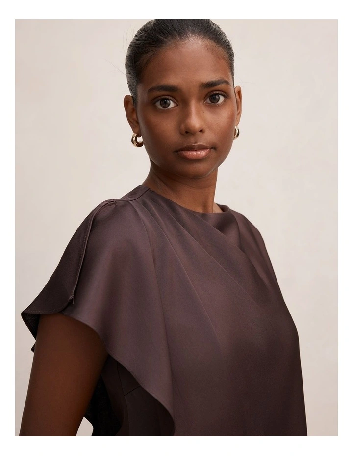 Zinnia Cape Maxi Dress in Warm Chocolate image 4