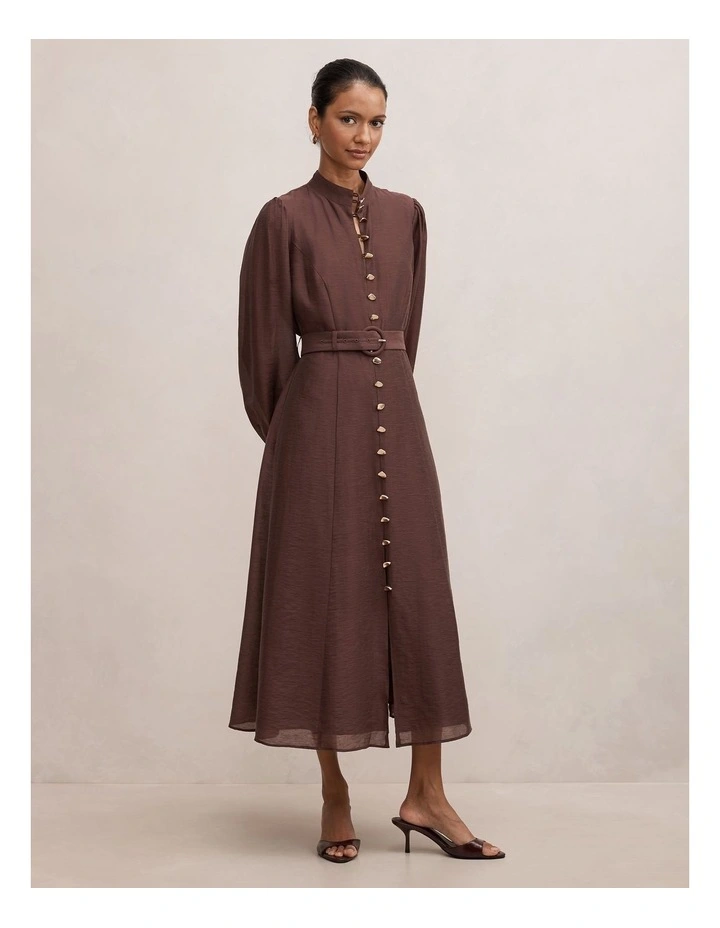 Elena Midi Dress in Brown image 3