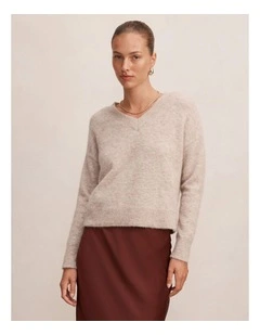 Vivienne V-Neck Sweater in Cashew