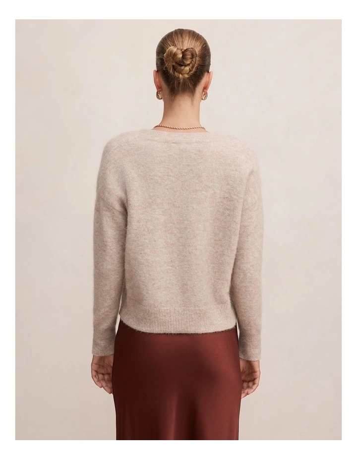 Vivienne V-Neck Sweater in Cashew image 2