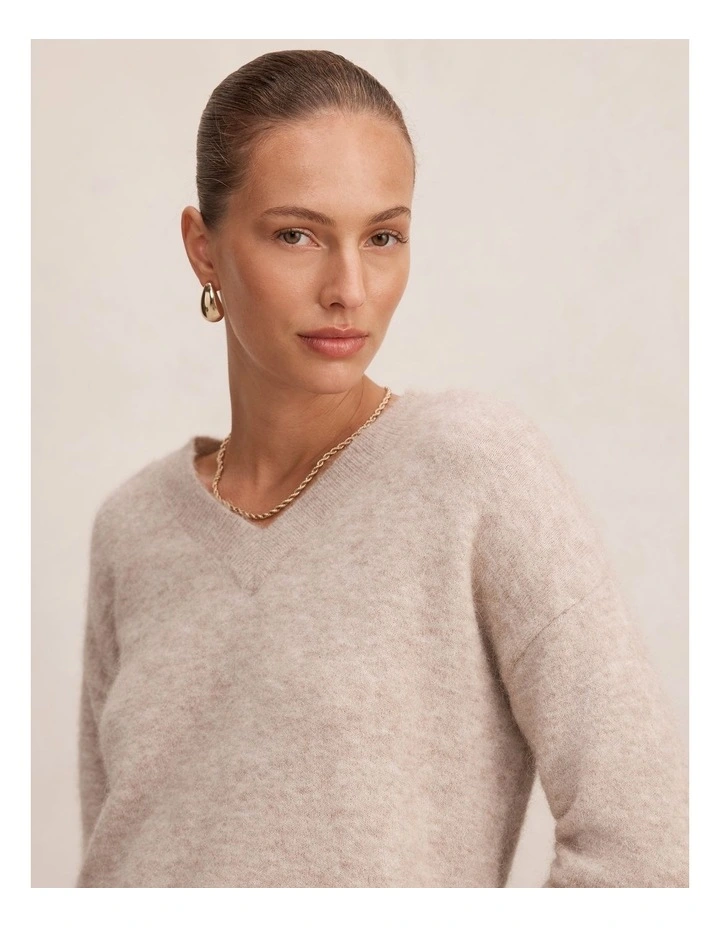Vivienne V-Neck Sweater in Cashew image 4
