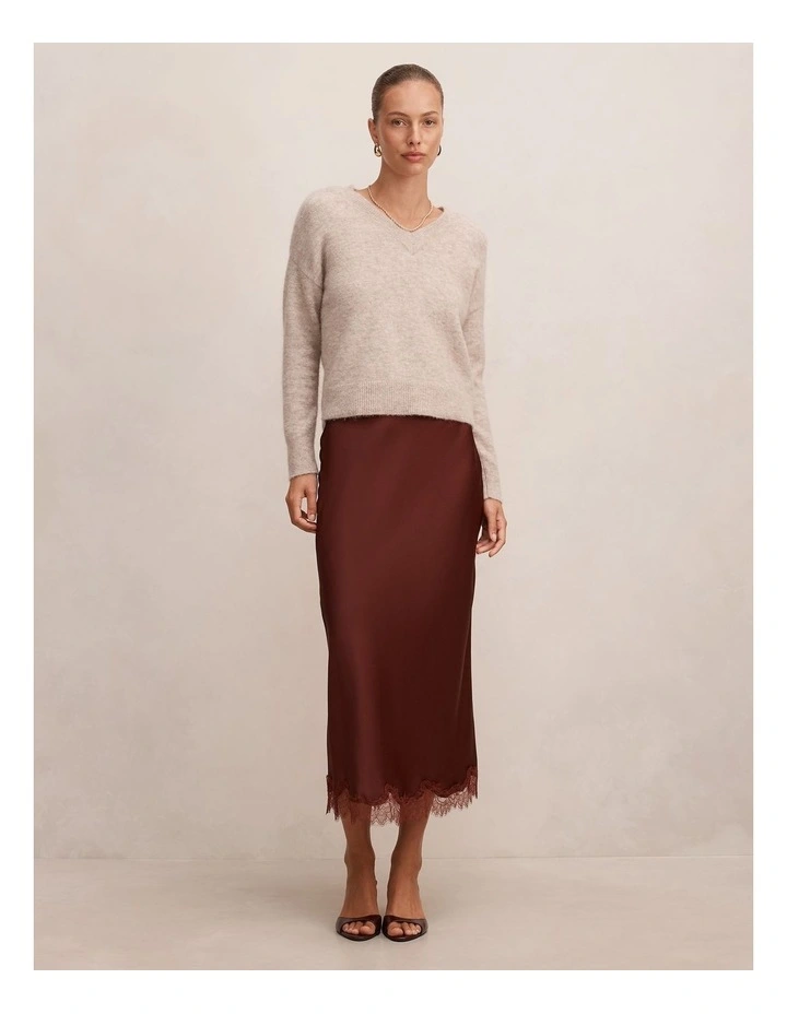 Vivienne V-Neck Sweater in Cashew image 5