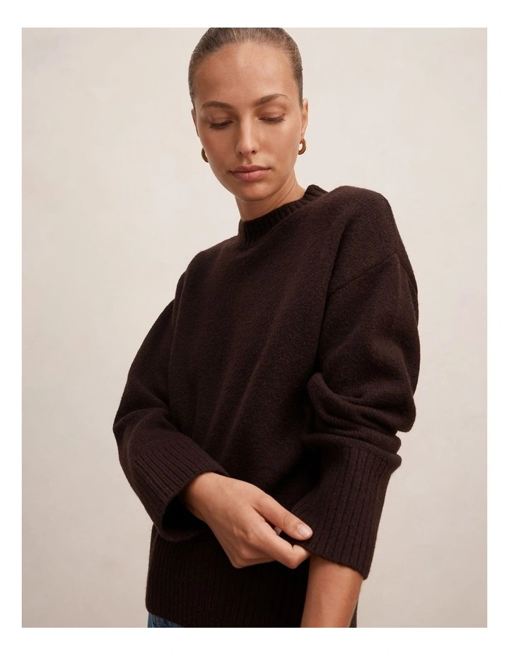 Kerrie Relaxed Sweater in Brown image 4