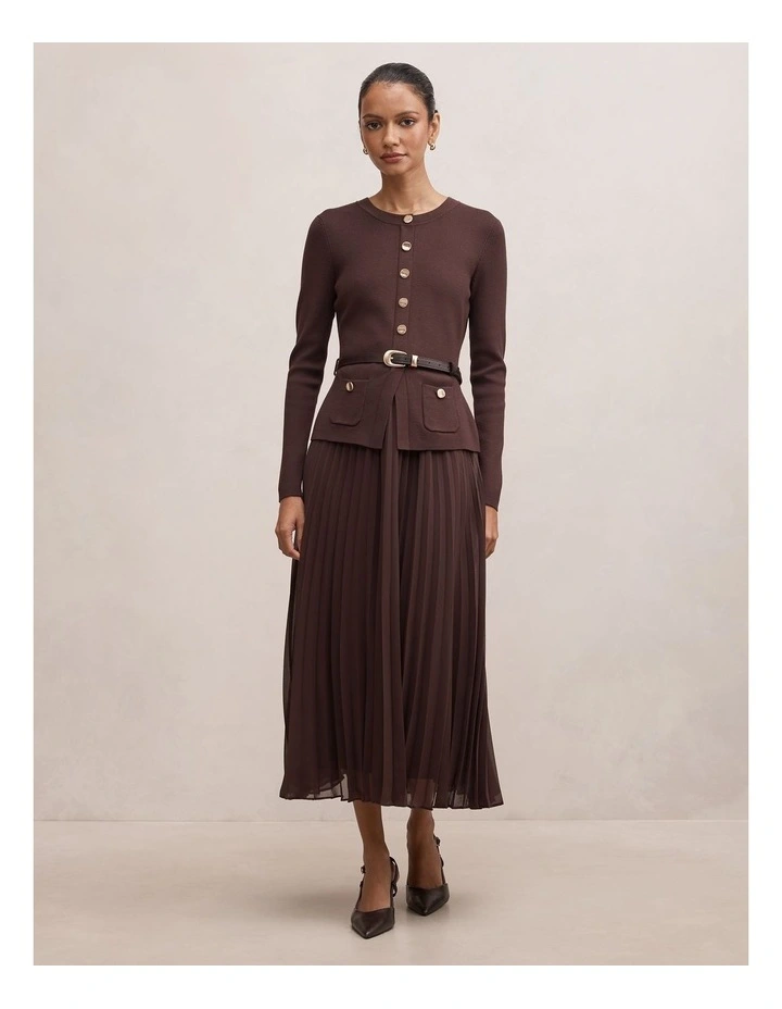 Daphne Midi Dress in Chocolate image 1